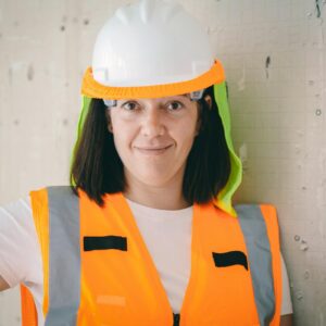 Gilet haute visibilite orange serigraphie logo entreprise BTP